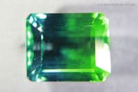 Synthetic Quartz, Bi-colour blue and green, faceted.  35.91 carats.