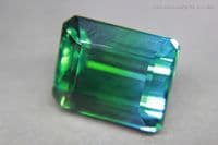 Synthetic Quartz, Bi-colour blue and green, faceted.  35.91 carats.