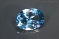 Synthetic Spinel, Aqua-blue Verneuil method, faceted, 9.99 carats.