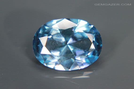Synthetic Spinel, Aqua-blue Verneuil method, faceted, 9.99 carats.