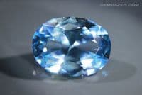 Synthetic Spinel, Aqua-blue Verneuil method, faceted. 9.57 carats.  ** SOLD **