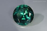 Synthetic Spinel, Verneuil method, teal-blue faceted, 14.39 carats.