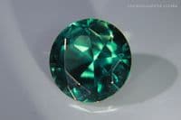 Synthetic Spinel, Verneuil method, teal-blue faceted, 14.39 carats.