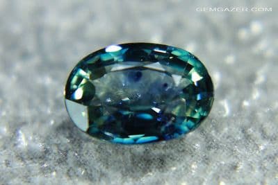 Teal-blue Sapphire, Be-diffusion treated, faceted, Tanzania. 0.94 carat.