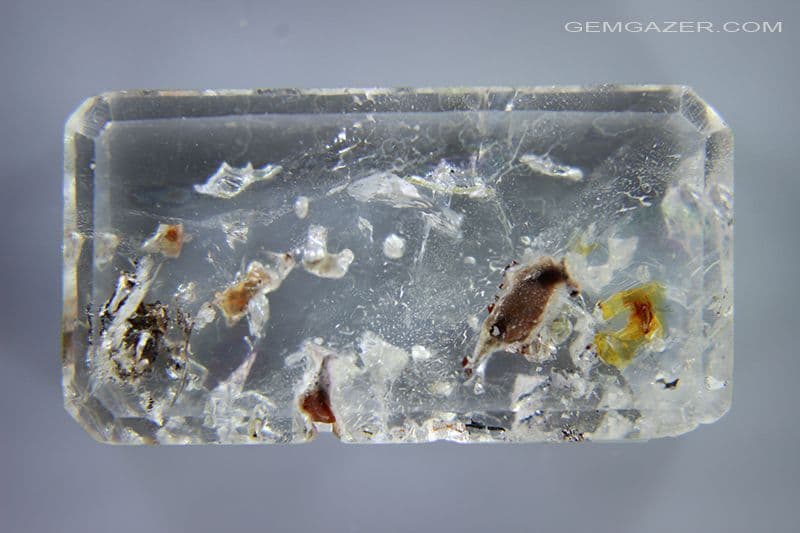 Topaz cabochon with negative crystal inclusions Brazil 50 76 carats