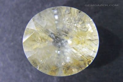 Topaz with Limonite inclusions, faceted, Pakistan.  21.77 carats.