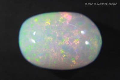 White Precious Opal cabochon, Ethiopia. 12.35 carats. (Video)