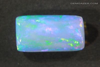 White Precious Opal cabochon, Welo, Ethiopia. 2.91 carats.  (Video)