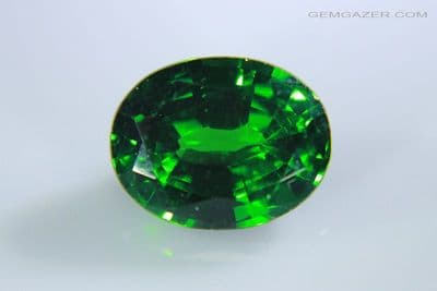 YAG (Yttrium Aluminium Garnet), Chromium-green, faceted. 6.27 carats.
