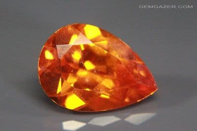 Zincite, orange-red faceted, Poland.  9.14 carats.  (Video)