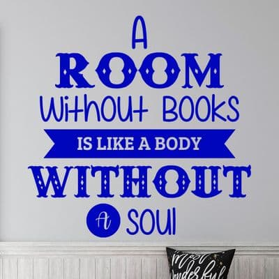 A Room Without Books Wall Quote Sticker