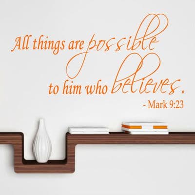 All Things Are Possible Christian Wall Sticker