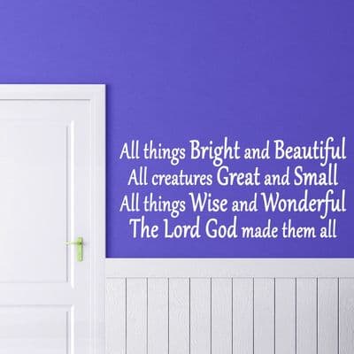 All Things Bright And Beautiful Wall Stickers