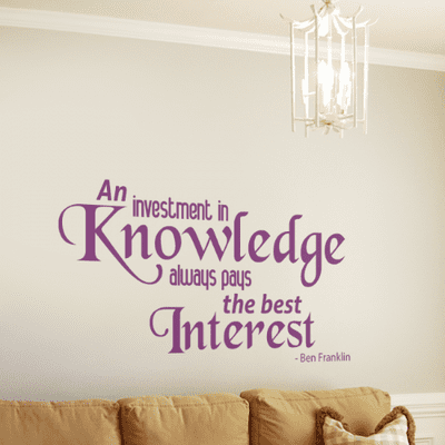 An Investment In Knowledge Wall Quote
