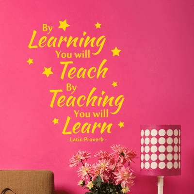 By Learning You Will Teach Wall Sticker