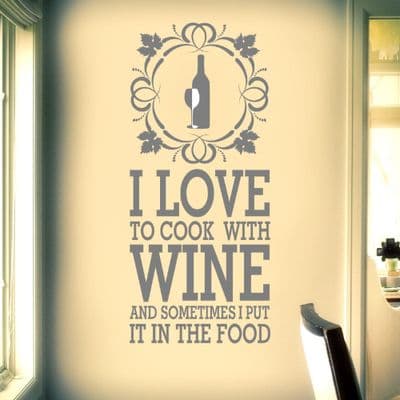 Cook With Wine Wall Sticker
