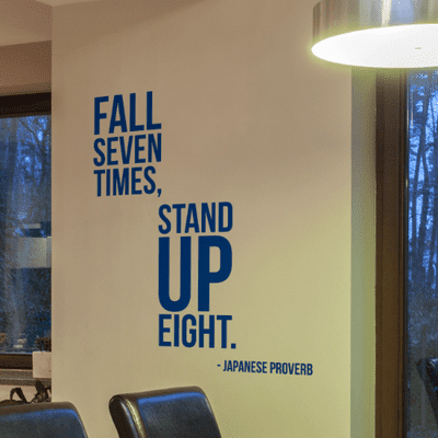 Fall Seven Times Stand Up Eight Wall Sticker
