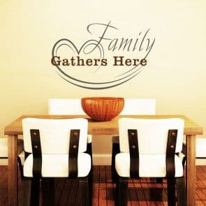 Family Gathers Here Kitchen Wall Sticker