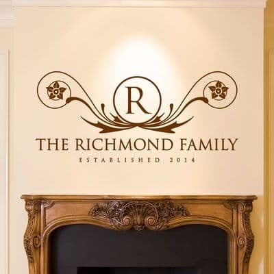 Family Monogram With Circle Wall Sticker