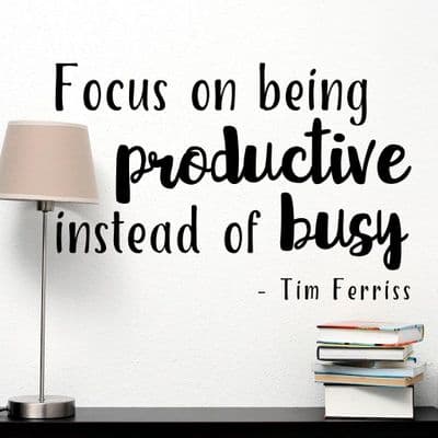 Focus On Being Productive Wall Quote Sticker