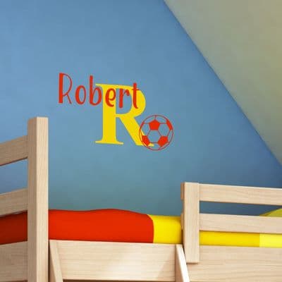 Football Capital Letter Name Sticker