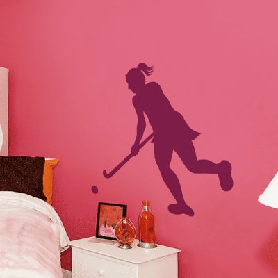 Girl Hockey Player Wall Sticker
