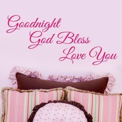 Goodnight God Bless Bedroom Wall Sticker