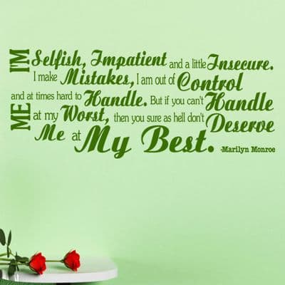 I Am Selfish Impatient And A Little Insecure Wall Sticker
