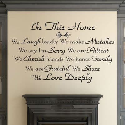 In This Home Family Wall Sticker