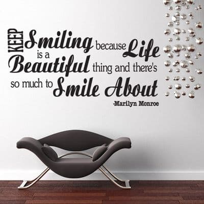 Keep Smiling Wall Quote Sticker