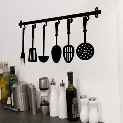 Kitchen Utensils And Shelf Wall Stickers