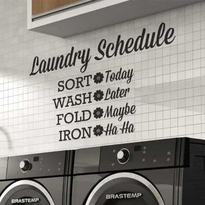 Laundry Schedule Wall Art Sticker