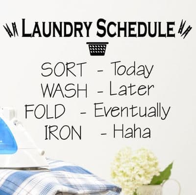 Laundry Schedule Wall Sticker