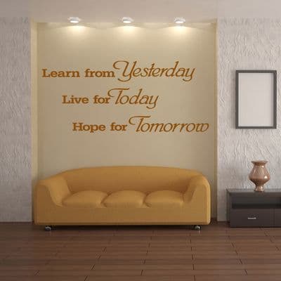 Learn From Yesterday Wall Quote