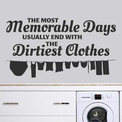 Memorable Days Laundry Room Wall Art Sticker