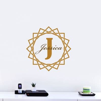 Monogram With Squares Sticker