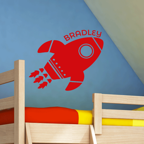 Name & Rocket Wall Sticker