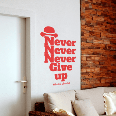 Never Give Up Wall Sticker