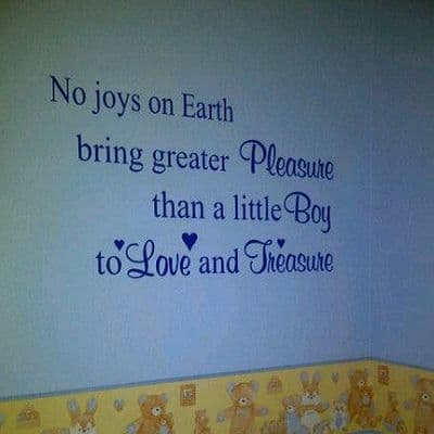 No Joys On Earth Boys Nursery Quote