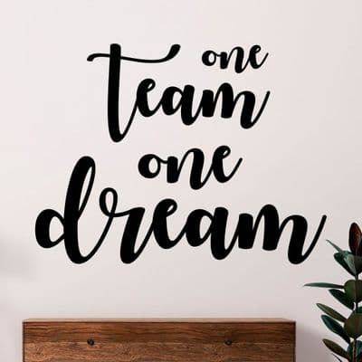 One Team One Dream Wall Quote Sticker