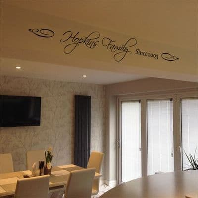 Personalised Family Name & Date Wall Sticker