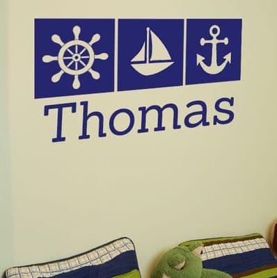 Personalised Nautical Theme Sticker