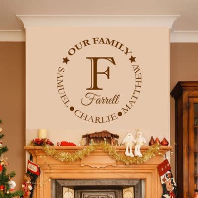 Personalised Our Family Wall Sticker