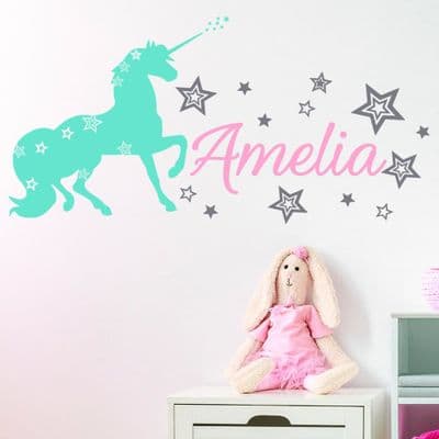 Personalised Unicorn Wall Decal