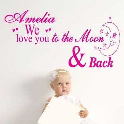 Personalised We Love You To The Moon And Back Sticker