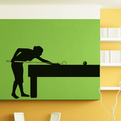 Pool Table & Player Wall Sticker