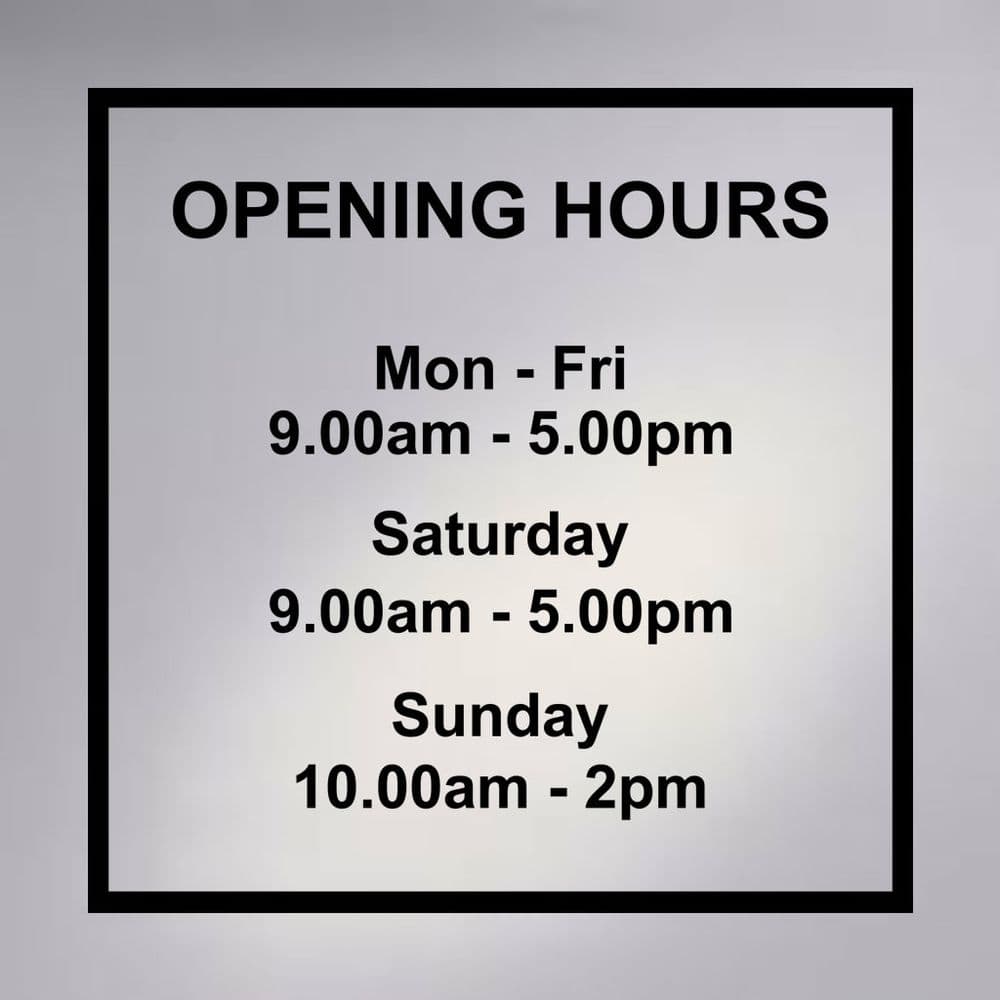 Shop Operating Hours Shop Opening Hours Sign