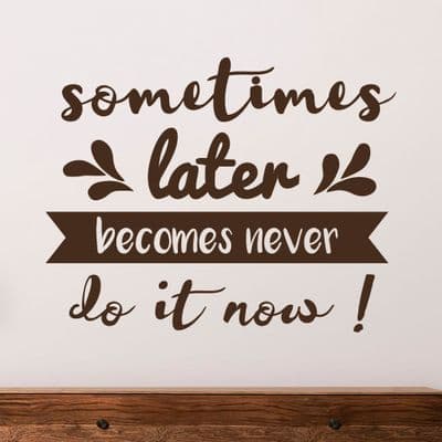 Sometimes Later Wall Quote Sticker