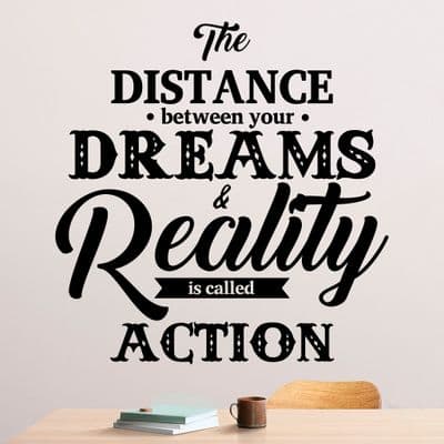 The Distance Between Your Dreams Wall Quote
