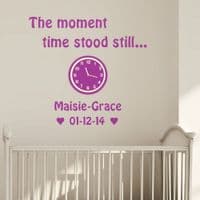 Decalzone Inc - In These Moments Time Stood Still Wall Decal - Names & Dates Quote Vinyl Art Mural Sticker - Foto 3